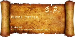 Buczi Patrik névjegykártya